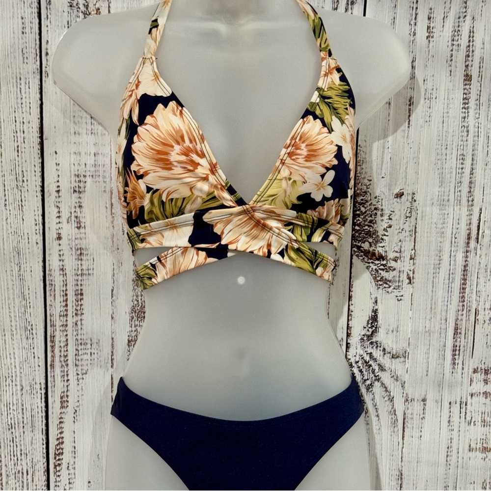 Kona Sol Deep Blue/ Tropical Bikini Set